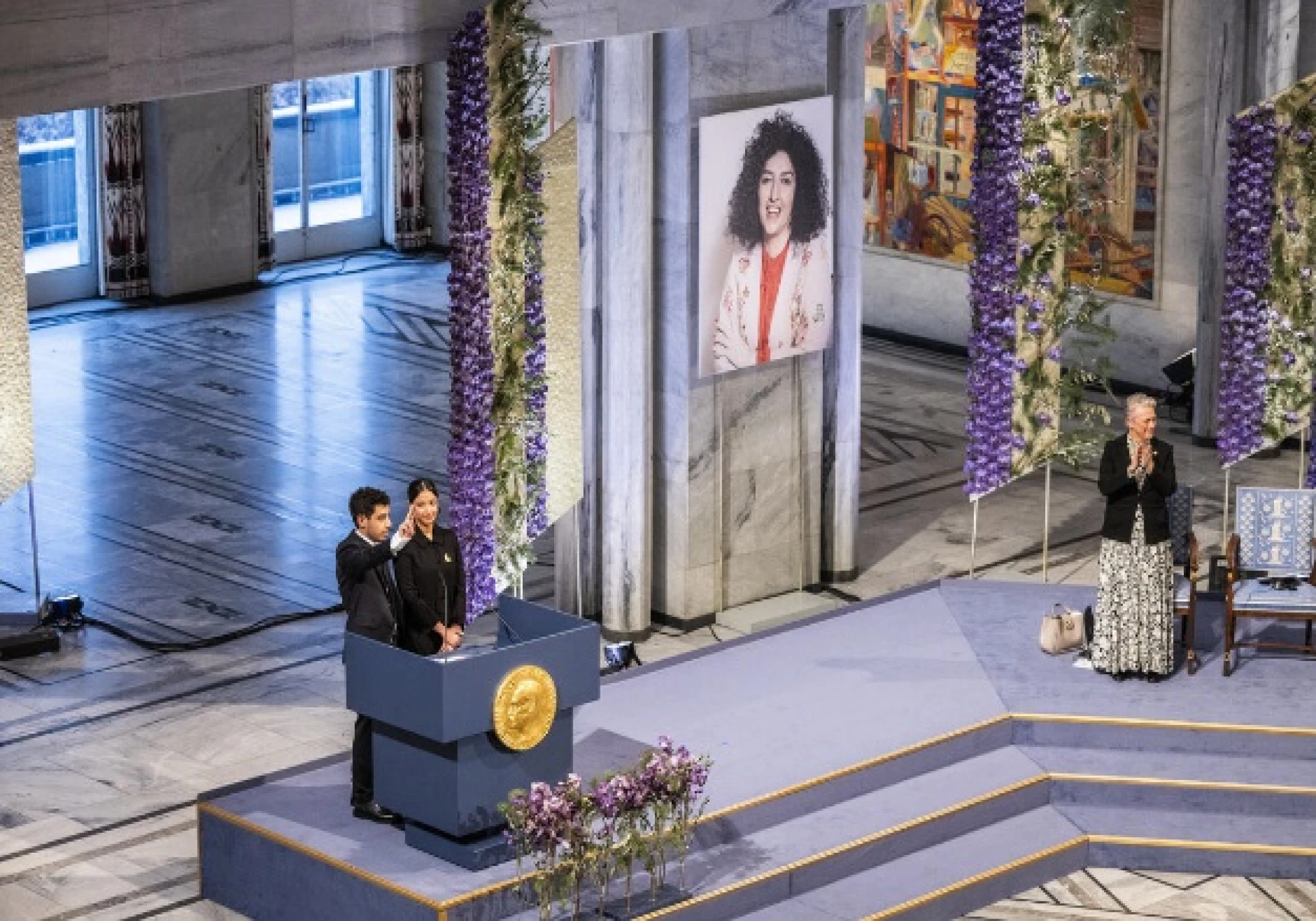 NOBEL PEACE PRIZE RECEIVED BY CHILDREN OF IMPRISONED NARGES MOHAMMADI